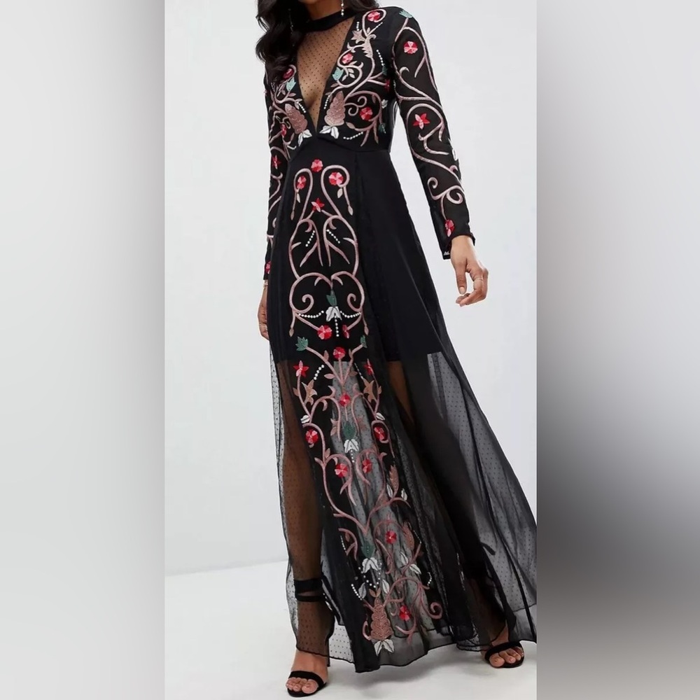 Frock and Frill embellished maxi dress